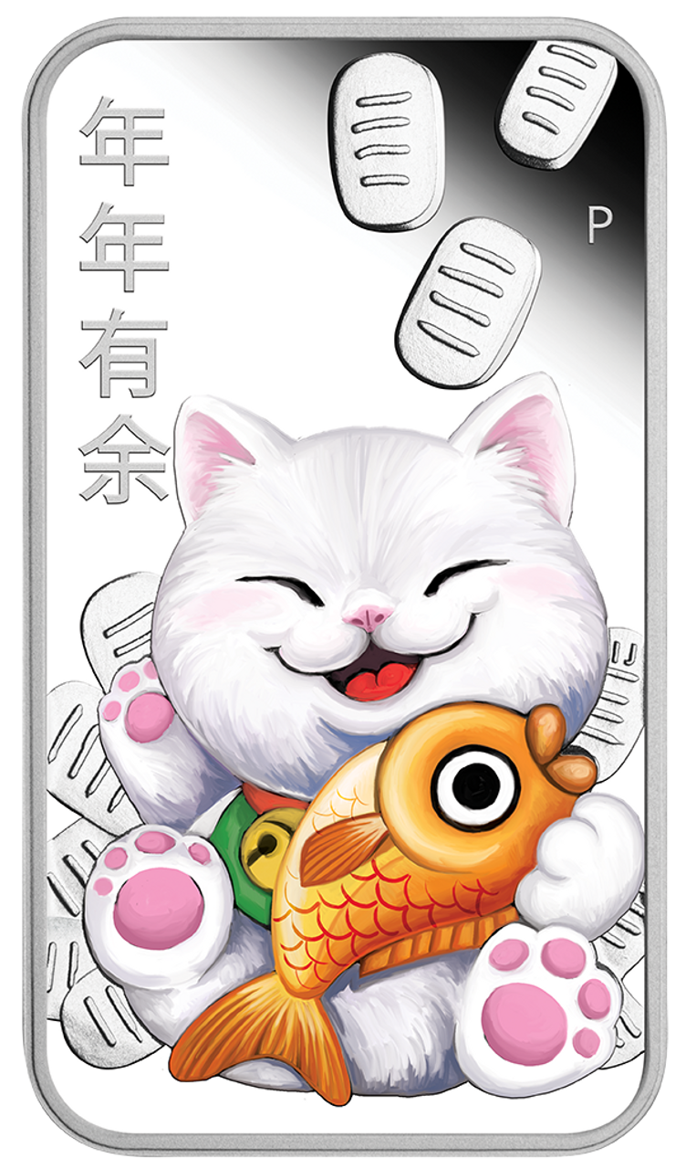 silver lucky cat