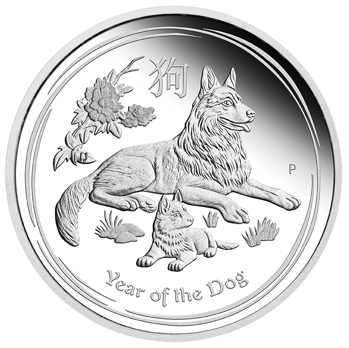 2018 Year of the Dog Australian Lunar 1 Kilo Silver Proof Coin