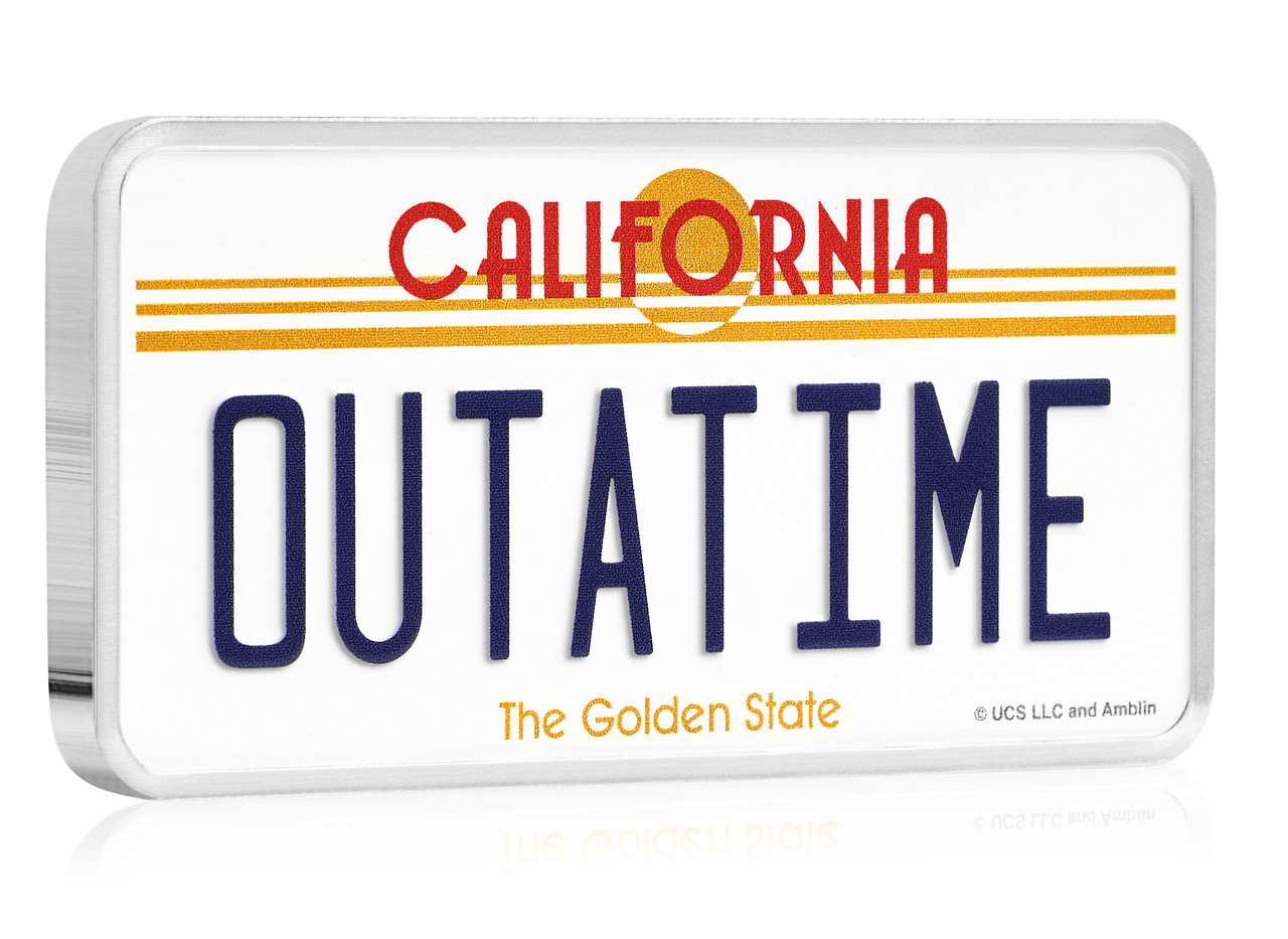 BACK TO THE FUTURE 35th Anniversary 2020 10oz Silver License Plate