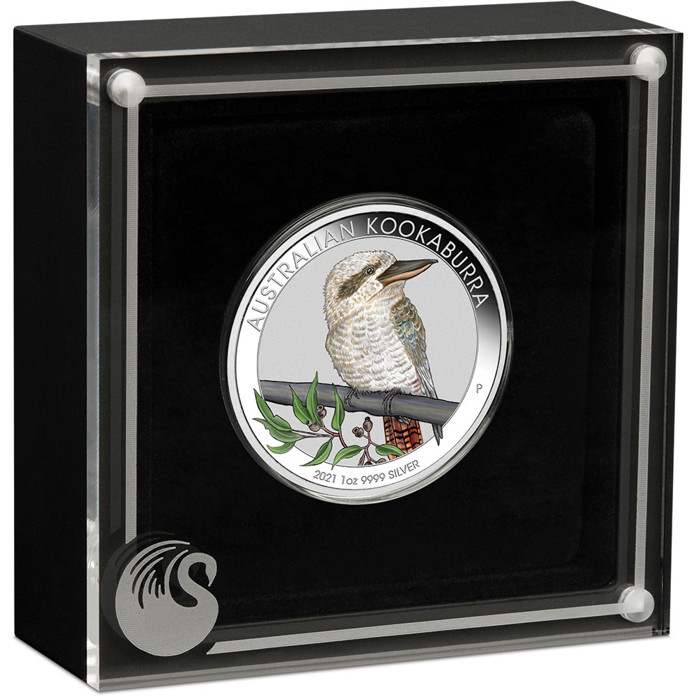 World Money Fair Australian Kookaburra 2021 1oz Silver Coloured
