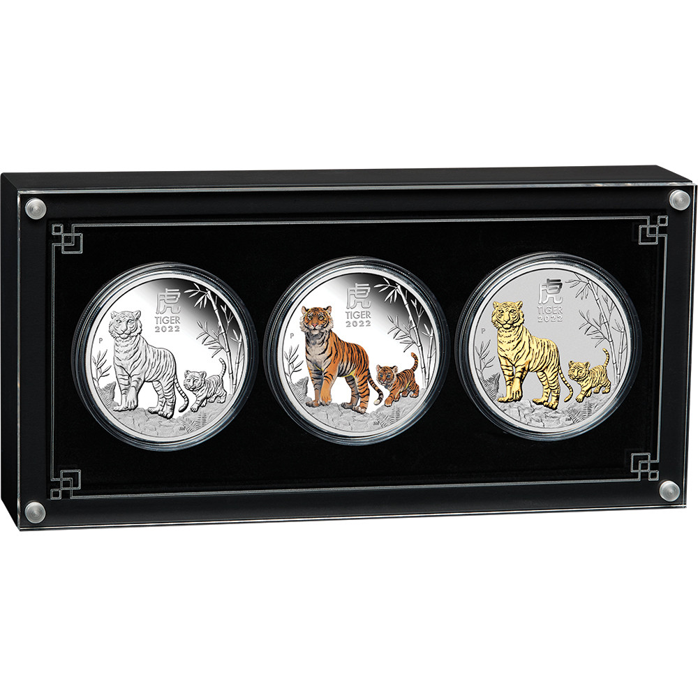 1oz銀貨　2022年 オーストラリア 3ドル 銀貨 虎 Australian Lunar Series III 2022 Year of the Tiger 1oz Silver Trio