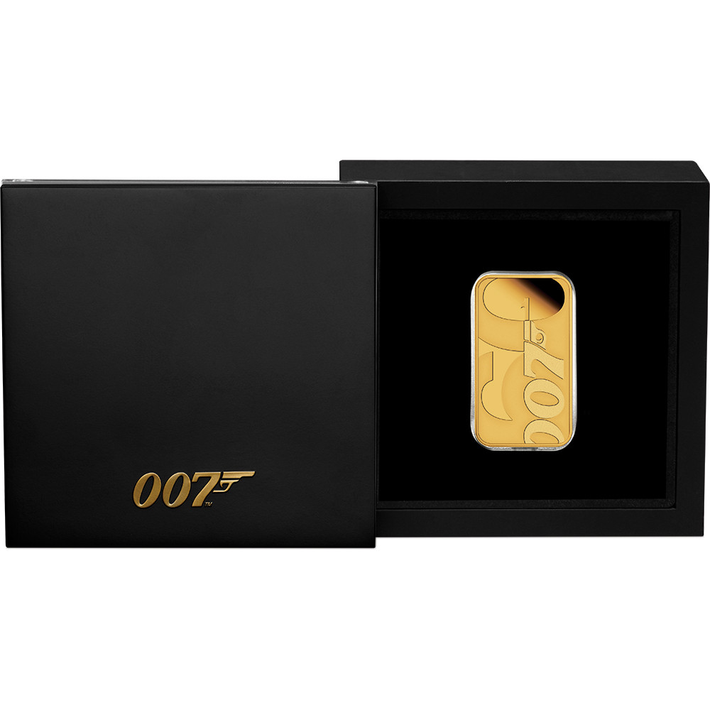 Gold Coin Rextangular 60 Years of Bond 2022 1oz Gold Proof Rectangular Coin - Presented by ...