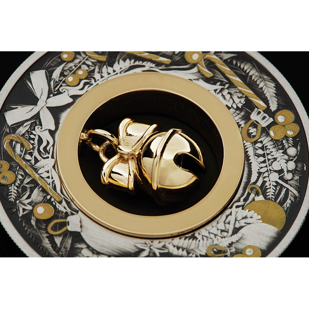 Jingle Bell 2022 2oz Silver Antiqued Coloured Coin - Presented by