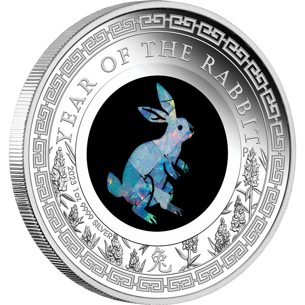 Australian Opal Lunar Series 2023 Year of the Rabbit 1oz Silver