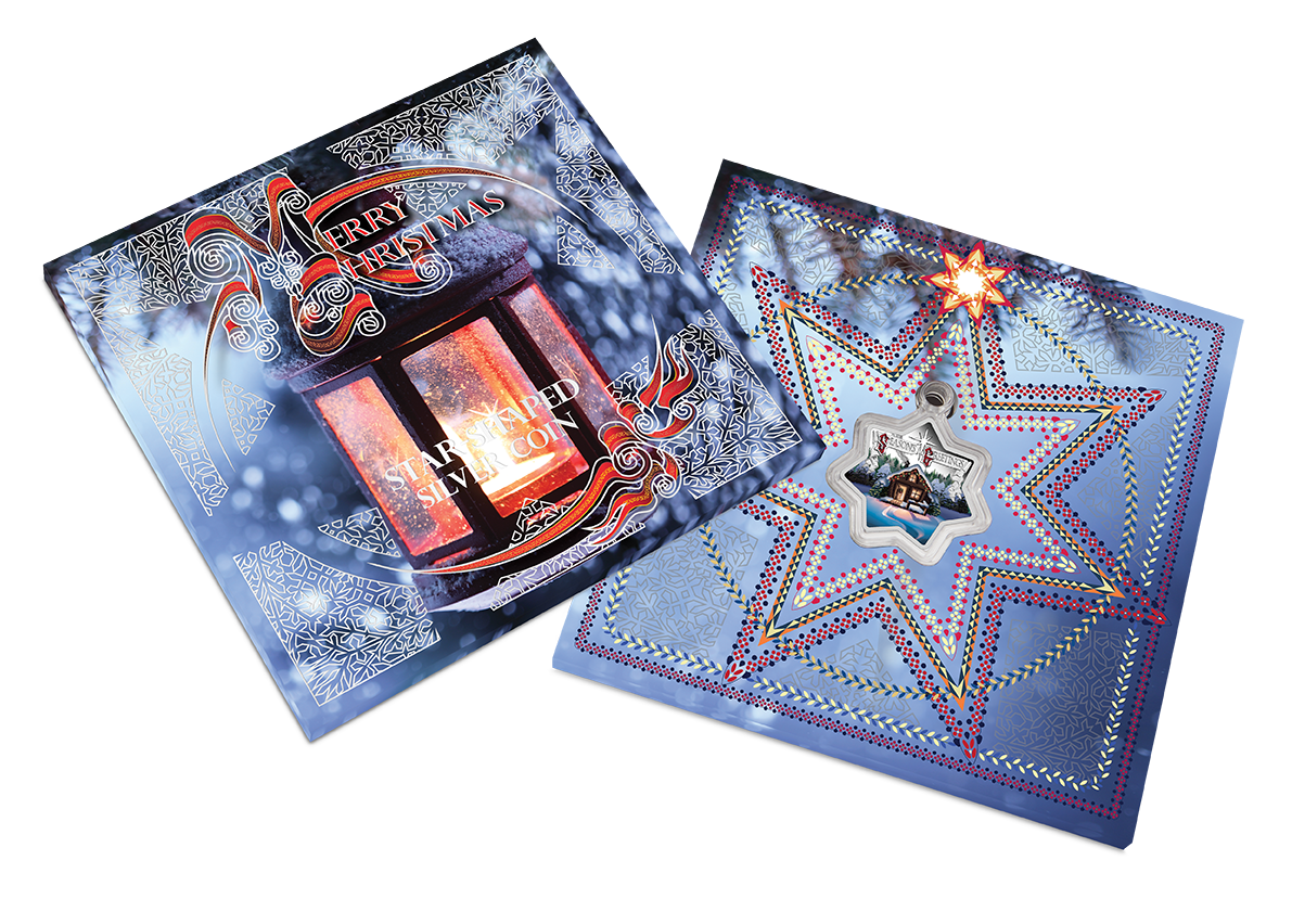 2017 1oz Christmas Star Shaped Silver Proof Coin - Presented by