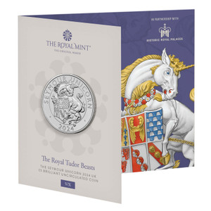 The Royal Tudor Beasts The Seymour Unicorn 2024 UK £5 Brilliant Uncirculated Coin - in presentation card The Royal Tudor Beasts The Seymour Unicorn 2024 UK £5 Brilliant Uncirculated Coin - in presentation card