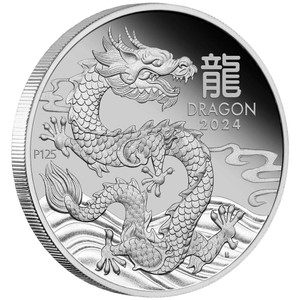 Australian Lunar Series III 2024 Year of the Dragon 1oz Platinum Proof Coin - reverse Australian Lunar Series III 2024 Year of the Dragon 1oz Platinum Proof Coin - reverse