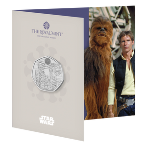 Star Wars Han Solo and Chewbacca 2024 UK 50p Brilliant Uncirculated Coin - in folder Star Wars Han Solo and Chewbacca 2024 UK 50p Brilliant Uncirculated Coin - in folder