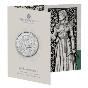 Myths and Legends Maid Marian 2024 UK Brilliant Uncirculated Coin - in presentation card front Myths and Legends Maid Marian 2024 UK Brilliant Uncirculated Coin - in presentation card front