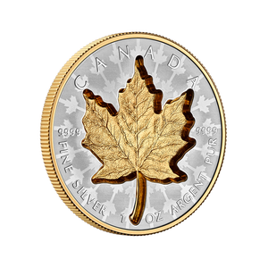 2024 $20 Fine Silver Coin - Super Incuse 1-oz Silver Maple Leaf - reverse angle 2024 $20 Fine Silver Coin - Super Incuse 1-oz Silver Maple Leaf - reverse angle
