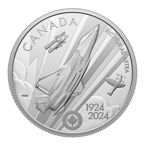 2024 $20 Fine Silver Coin - The Royal Canadian Air Force Centennial - reverse 2024 $20 Fine Silver Coin - The Royal Canadian Air Force Centennial - reverse