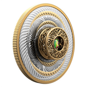 2024 Pure Silver Coin – Dancing Ammolite: Elements of Nature – Air - reverse - angle view 2024 Pure Silver Coin – Dancing Ammolite: Elements of Nature – Air - reverse - angle view