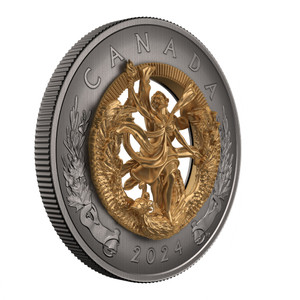 2024 $50 Fine Silver Coin Allegory of Freedom - reverse - angle view 2024 $50 Fine Silver Coin Allegory of Freedom - reverse - angle view