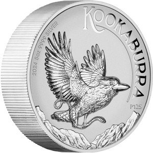 Australian Kookaburra 2024 5oz Silver Proof High Relief Incused Coin - reverese Australian Kookaburra 2024 5oz Silver Proof High Relief Incused Coin - reverese