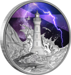 2024 $1 Electric Sky 1oz Silver Proof Coin - reverse - angle view 2024 $1 Electric Sky 1oz Silver Proof Coin - reverse - angle view