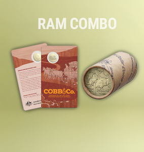 RAM Combo: Cobb & Co - Centenary of the Last Coach Service in Australia 2024 $1 Uncirculated Coin and and King Charles III 2024 $1 AlBr Circulating Coin - Rolled Non-Premium RAM Combo: Cobb & Co - Centenary of the Last Coach Service in Australia 2024 $1 Uncirculated Coin and and King Charles III 2024 $1 AlBr Circulating Coin - Rolled Non-Premium