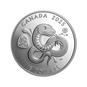 2025 $15 Fine Silver Coin - Lunar Year of the Snake - reverse coin 2025 $15 Fine Silver Coin - Lunar Year of the Snake - reverse coin