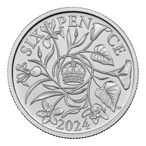 2024 Silver Proof Sixpence Coin - reverse 2024 Silver Proof Sixpence Coin - reverse