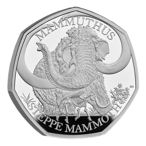 Steppe Mammoth 2024 UK 50p Silver Proof Coin - reverse Steppe Mammoth 2024 UK 50p Silver Proof Coin - reverse