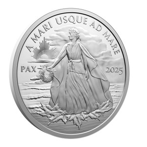 2025 $1 Fine Silver Coin - Peace Dollar - reverse - angle view 2025 $1 Fine Silver Coin - Peace Dollar - reverse - angle view
