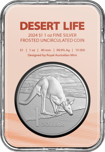 2024 $1 1oz Fine Silver Frosted Uncirculated Coin – Kangaroo Series - in full packaging