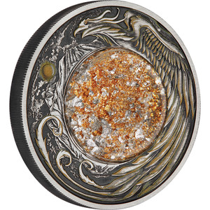 Alicanto 2024 2oz Silver Coloured Antiqued Coin - reverse Alicanto 2024 2oz Silver Coloured Antiqued Coin - reverse