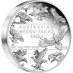 Australian Wedge-Tailed Eagle 2024 10oz Silver Proof Coin - reverse Australian Wedge-Tailed Eagle 2024 10oz Silver Proof Coin - reverse