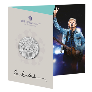 Paul McCartney 2024 UK £5 Brilliant Uncirculated Coin - packaging front Paul McCartney 2024 UK £5 Brilliant Uncirculated Coin - packaging front