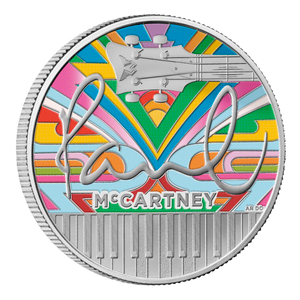 Paul McCartney 2024 UK 1oz Silver Proof Colour Coin - reverse Paul McCartney 2024 UK 1oz Silver Proof Colour Coin - reverse