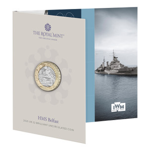 Iconic Navy Vessels - HMS Belfast 2025 £2 Brilliant Uncirculated Coin - in presentation card Iconic Navy Vessels - HMS Belfast 2025 £2 Brilliant Uncirculated Coin - in presentation card
