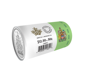 2025 50-cent Special Wrap Circulation Roll - side view 2025 50-cent Special Wrap Circulation Roll - side view