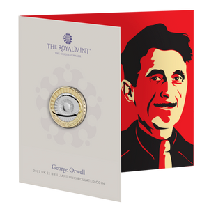 George Orwell 2025 UK £2 Brilliant Uncirculated Coin - presentation card George Orwell 2025 UK £2 Brilliant Uncirculated Coin - presentation card