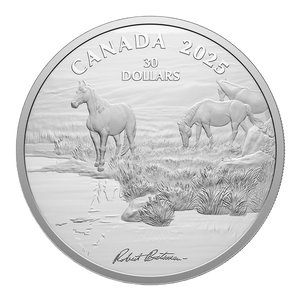 2025 $30 Fine Silver Coin - Mustang Country by Robert Bateman - reverse 2025 $30 Fine Silver Coin - Mustang Country by Robert Bateman - reverse