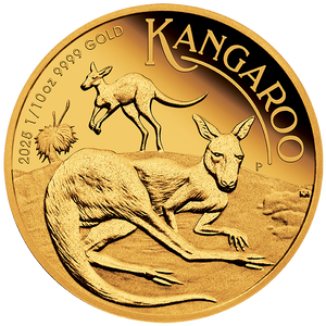 Australian Kangaroo 2025 1/10oz Gold Proof Coin - reverse
