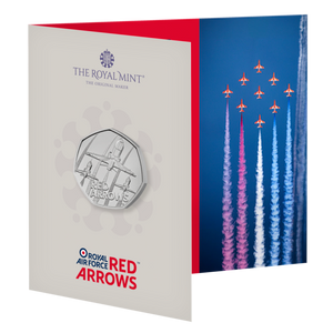 The Red Arrows 2025 UK 50p Brilliant Uncirculated Coin - packaging The Red Arrows 2025 UK 50p Brilliant Uncirculated Coin - packaging