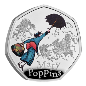 Mary Poppins 2025 UK 50p Silver Proof Colour Coin Mary Poppins 2025 UK 50p Silver Proof Colour Coin