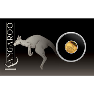 2025 Australian Kangaroo Mini Roo 0.5g Gold Proof Perth Mint Coin in Card - card front