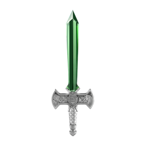 2025 Chad 1oz Excalibur with Green Crystal Blade - upright 2025 Chad 1oz Excalibur with Green Crystal Blade - upright