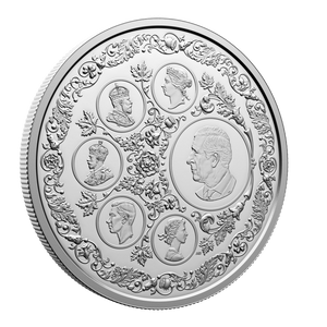 2025 $50 Fine Silver Coin Legacy of the Crown - reverse angle 2025 $50 Fine Silver Coin Legacy of the Crown - reverse angle