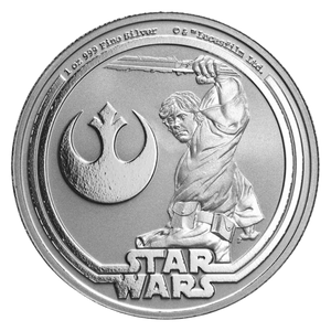 2025 Luke Skywalker 1oz Silver Coin - reverse 2025 Luke Skywalker 1oz Silver Coin - reverse