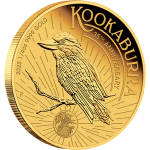 Australian Kookaburra 2025 1/4oz Gold Proof Coin - reverse Australian Kookaburra 2025 1/4oz Gold Proof Coin - reverse
