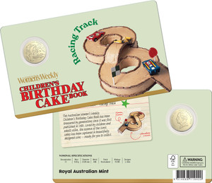 2025 AWW Children's Birthday Cake Book - $1 Racing Track Uncirculated Coin - presentation coin in card 2025 AWW Children's Birthday Cake Book - $1 Racing Track Uncirculated Coin - presentation coin in card