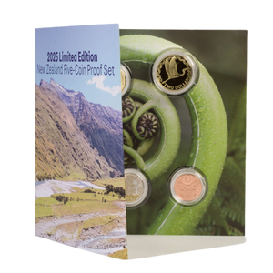 2025 Limited Edition NZ Five-Coin Proof Set - presentation in pack 2025 Limited Edition NZ Five-Coin Proof Set - presentation in pack