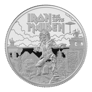 Iron Maiden 2025 2oz Silver Proof Coin - reverse Iron Maiden 2025 2oz Silver Proof Coin - reverse