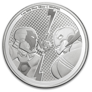 Marvel®: Iron Man vs. Ultron 1oz Silver Coin - reverse Marvel®: Iron Man vs. Ultron 1oz Silver Coin - reverse