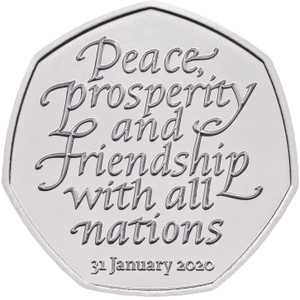 2020 50p Brexit Brilliant Uncirculated Coin - reverse 2020 50p Brexit Brilliant Uncirculated Coin - reverse
