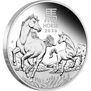 Australian Lunar Series III 2026 Year of the Horse 1oz Silver Proof Coin - reverse Australian Lunar Series III 2026 Year of the Horse 1oz Silver Proof Coin - reverse