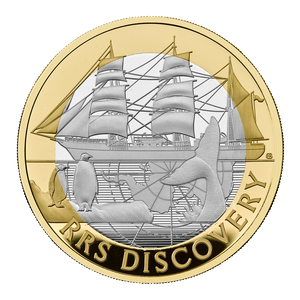 RRS Discovery 2025 UK £2 Silver Proof Coin - reverse RRS Discovery 2025 UK £2 Silver Proof Coin - reverse