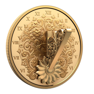 2025 $20 Fine Silver Coin - The Gilded Sundial - reverse angle