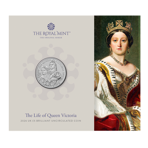 The Life of Queen Victoria UK 2026 £5 Brilliant Uncirculated Coin - coin in card front